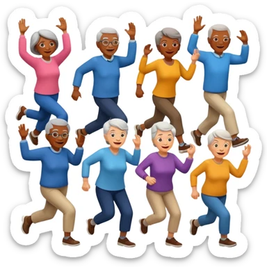 an emoji showing older people with power of $MOVEMENT sticker