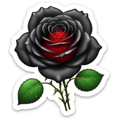 black rose with blood droplets sticker