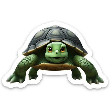 Turtle on the moon  sticker