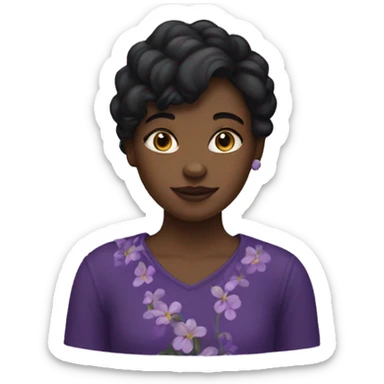 Une violette ( fleur) black girl  sticker