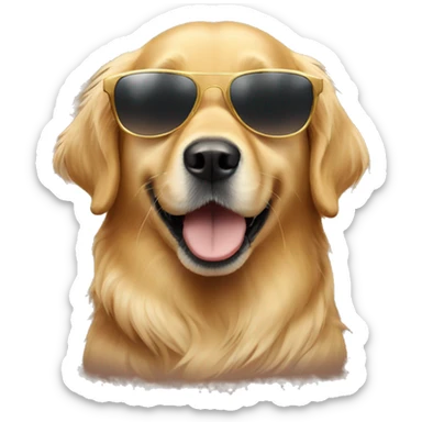 golden retriever wearing sunglasses sticker