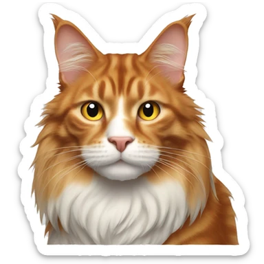 Big Mainecoon ginger cat sticker
