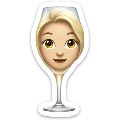 Kristi in a champagne glass sticker