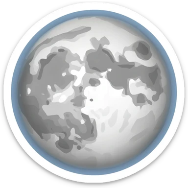 A moon surrounded by bright rays of light sticker