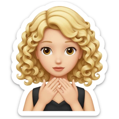 back view of a hand stroking blonde curls sticker