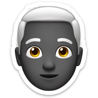 black and white world emoji sticker