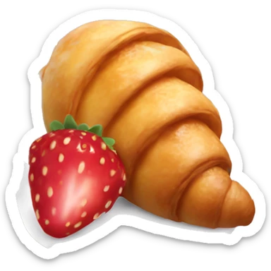 Croissant with starwberry sticker