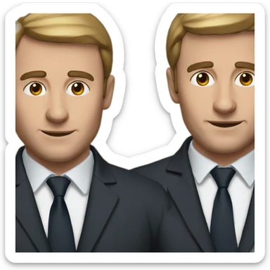 Man with Macron Left Face and Squeezie right face sticker