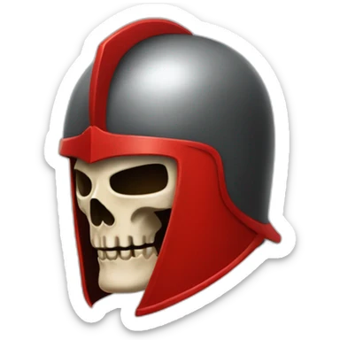 red knight with helmet skull sticker