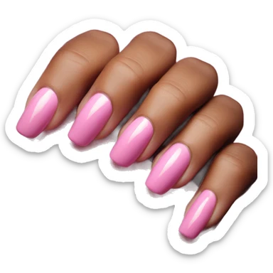 Glossy pink nails on hand  sticker