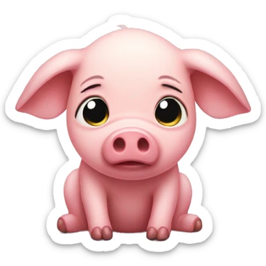Sad piglet sticker