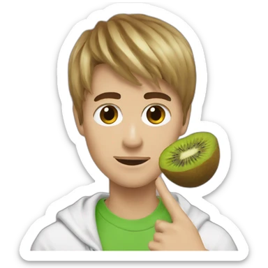 Justin Bieber et kiwi sticker