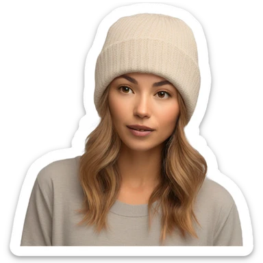 Just an Beige beanie sticker