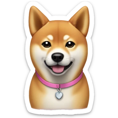 shiba inu gazing at viewer pink nose sticker