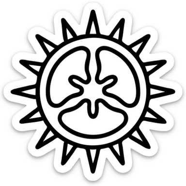 uni sea urchin seafood, simple modern icon, clean lines, minimal color, easily recognizable sticker