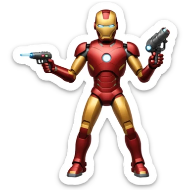 Ironman standing up shooting a laser towards me sticker