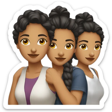 3 latin female friends sticker