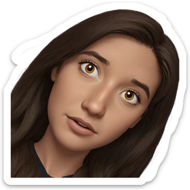 brown haired girl portrait sticker