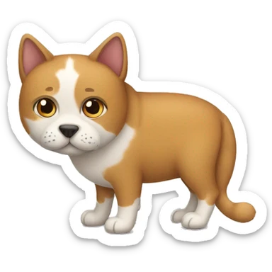 Half Cat Half Dog together  sticker