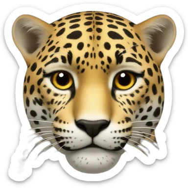 A TOK emoji of a jaguar, white background sticker