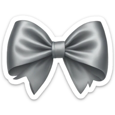 grey satin bow sticker