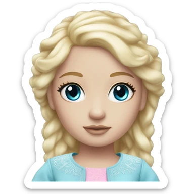 ocean blue doll eyes, blonde hair, feminine, pink, girl, angelic sticker