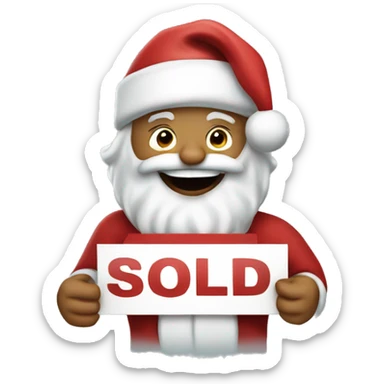 Santa holding sold out sign sticker