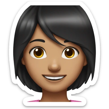 Melanie Martínez hair one part black and the other part pink, Smiling with the front teeth a little apart  sticker