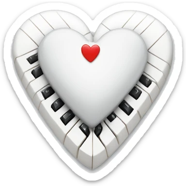keyboard in a white heart sticker