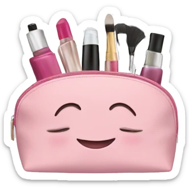 Cosmetic bag with cosmetics sticker