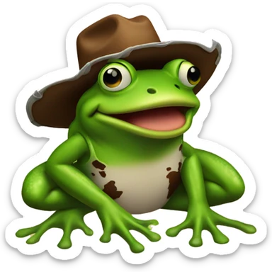 A cowboy frog sticker