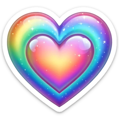 rainbow fairytale heart sticker