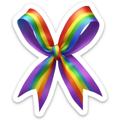 Rainbow ribbon bow sticker