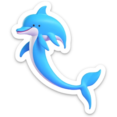 realistic and dynamic 3D dolphin's tail with a sense of movement sticker