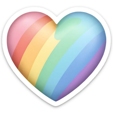 Pastel Rainbow heart sticker