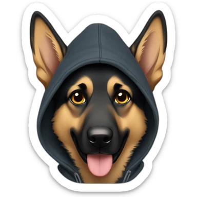 German shepherd dog wearing hoodie  sticker