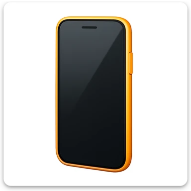 Edit the phone emoji exactly like the reference but remove the circle button at the bottom and show some of the side of the phone, in iOS emoji style. Keep all other details and style the same as the iOS emoji style. sticker