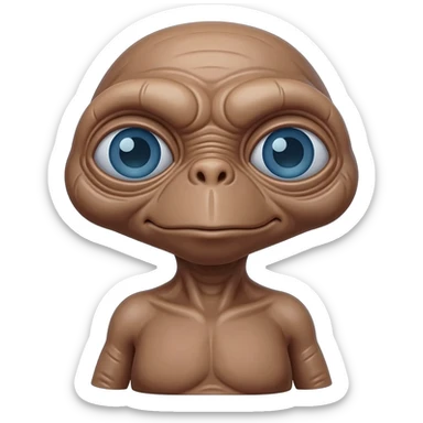 E.T. The Extra-Terrestrial from the movie getting sick sticker