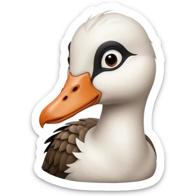 goose portrait with emo bangs sticker