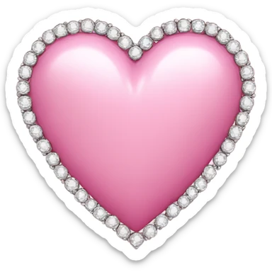 pink heart with diamonds sticker