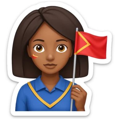 flat Flag holder black woman sticker