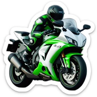 white kawasaki zx10-r wheeling sticker