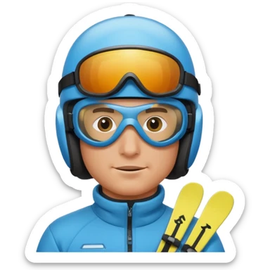 male Skier sticker