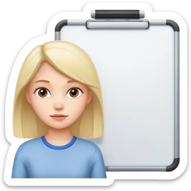 Girl whit a whiteboard sticker