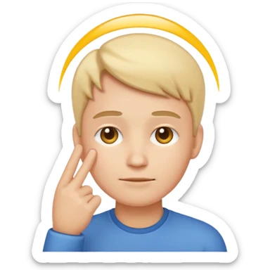 Can you create simple emoji 🤫 similir to this one but finger on the head and loking confident relax focused and concentrated like marcus rashford celebration sticker