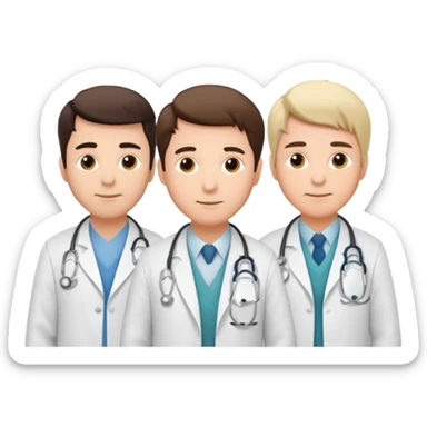 5 doctor staff all men make the differ in age make some space between em sticker