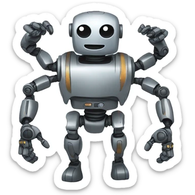 a robot with eight arms sticker