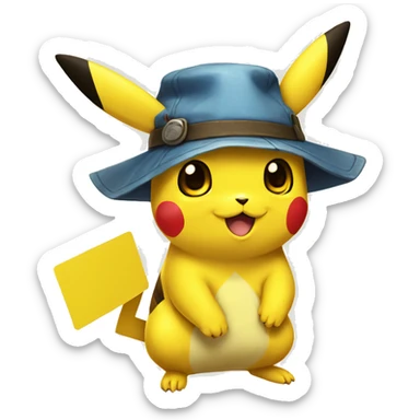 Picachu avec des cartes Pokémon  sticker