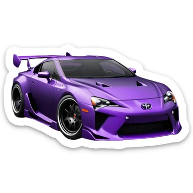 futuristic Jetson’s midnight-dark-purple over stealthy black metallic  Toyota LFA street rat rod  understated  sticker