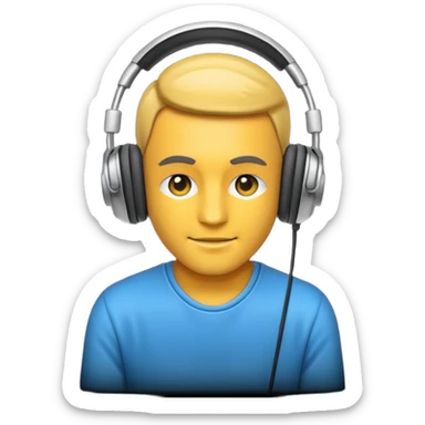 DJ with headphones sticker